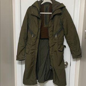 Add Olive Green Women's Parka Coat
